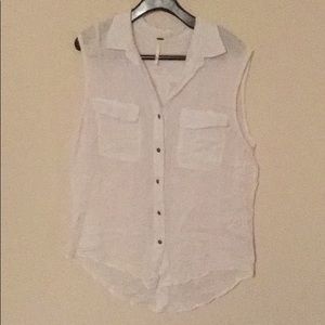 Free People white button up tank